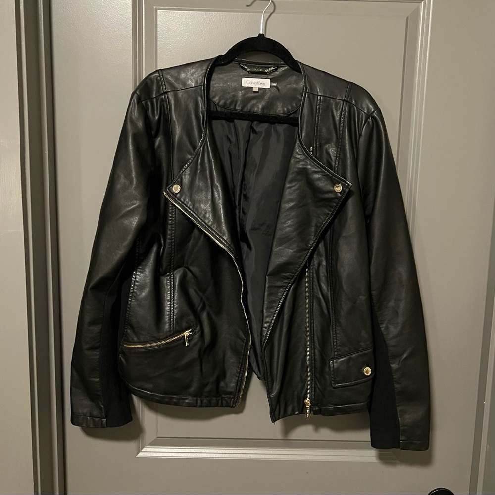 Black Calvin Klein Leather Jacket
